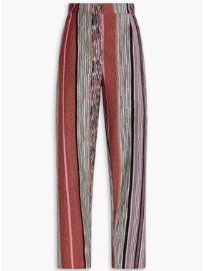Missoni metallic striped crochet-knit tapered pants